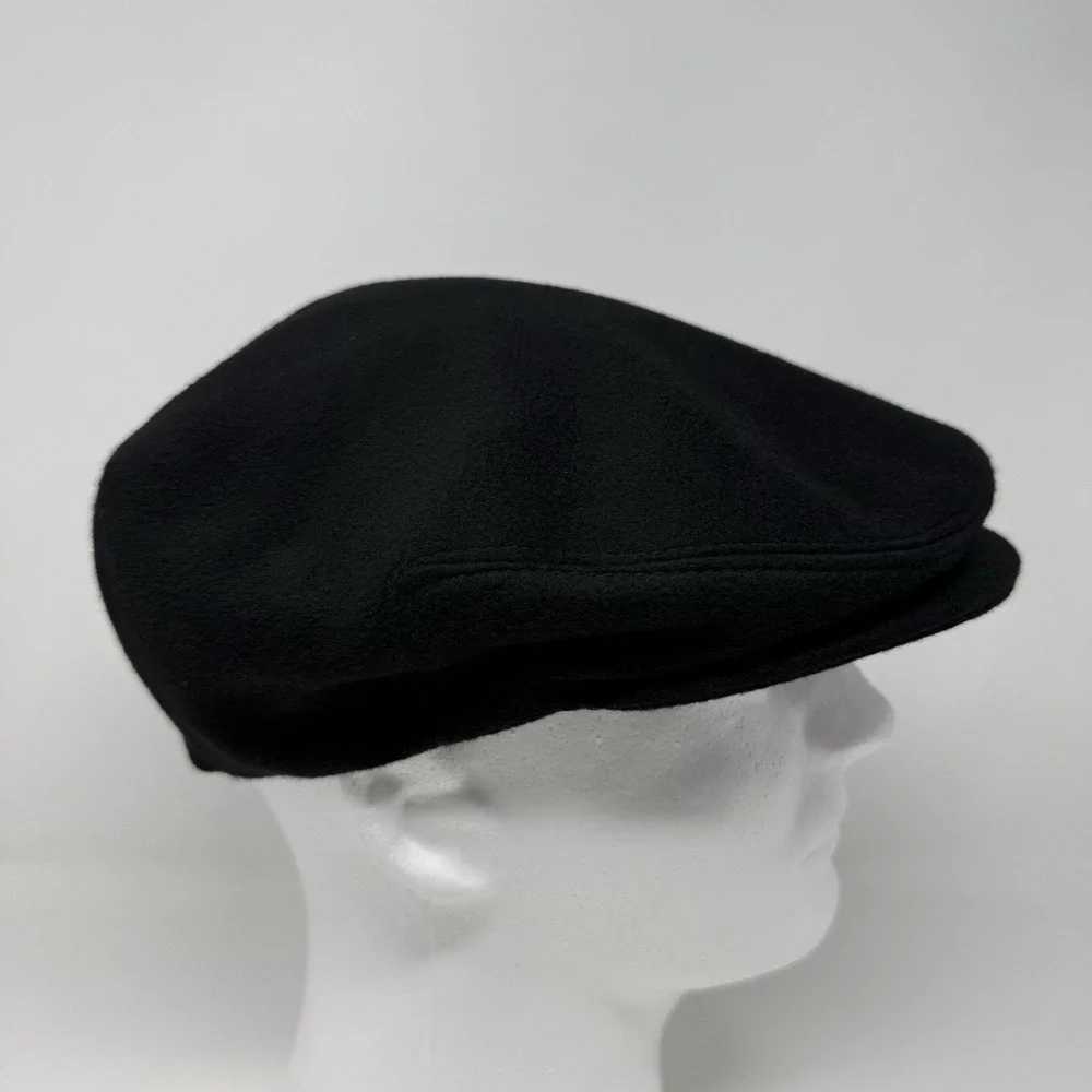 Brooks Brothers Newsboy Cap Size Large Black 100% Cashmere Cabbie Hat Made Italy